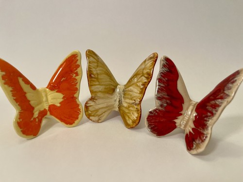 Handmade ceramic butterflies - ceramic,