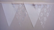 VINTAGE Fabric Bunting IVORY &