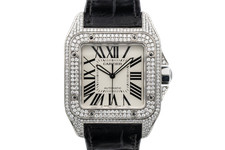 Cartier Santos 100XL 41mm Black Leather 3774 Circa 2010