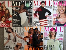 Vogue UK British magazine bundle lot x7 2001 - Kylie Minogue Naomi Campbell