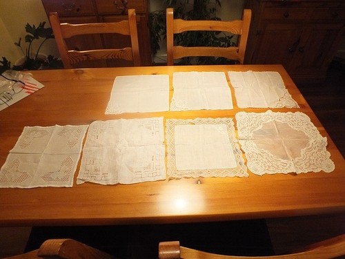 Seven vintage lace white - lace,