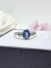 Natural Tanzanite Ring - Size 6 - Sterling Silver 925 – Elegant Sparkling Design