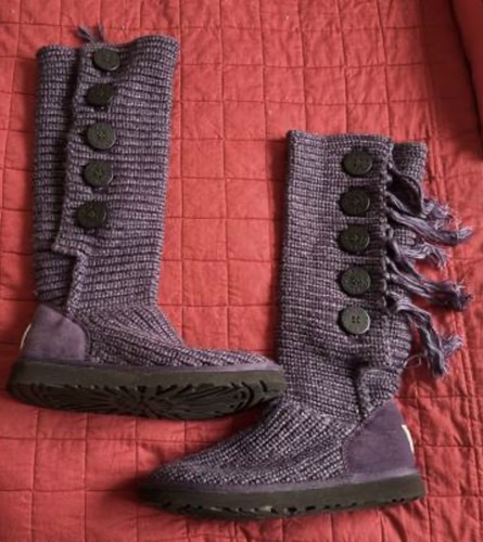 Ugg knit purple cardi - purple, fringe