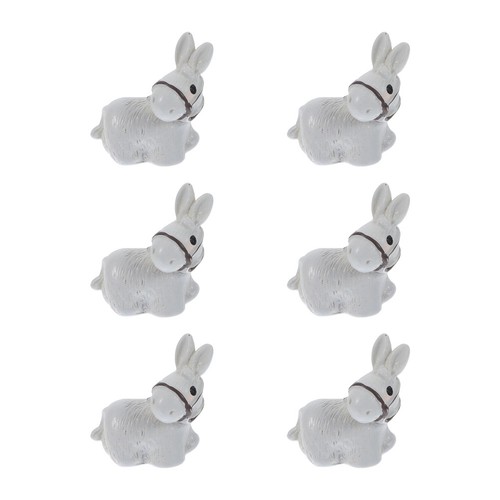 6pcs tiny resin donkey - 6pcs,