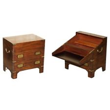 FINE ANTIQUE VICTORIAN MAHOGANY MILITARY CAMPAIGN DRINKS CABINET HIDDEN INSIDE