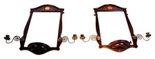 A Pair of Inlaid Mahogany Wall
