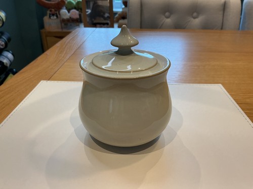 Denby linen lidded sugar - lidded,