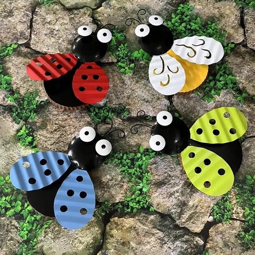 Handpainted iron beetle - handpainted, garden