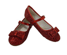 Parrosoo Glitter Ruby Red Bow Dorothy Wizard of Oz Costume Shoes Kid Sz 4