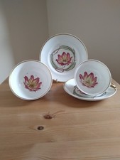 Susie Cooper Floral Bone China Tea Trio and Sugar Basin.