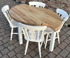 Shabby Chic Chunky Abstract Pine Table & 4 Chairs Message us for delivery quote