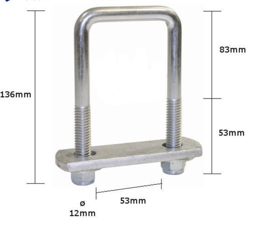Set 12mm u bolts - of, 2: