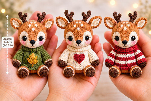 Deer fawn cute knitting - deer,