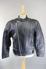 CLASSIC WADDINGTON BLACK LEATHER BIKER JACKET 40 INCH