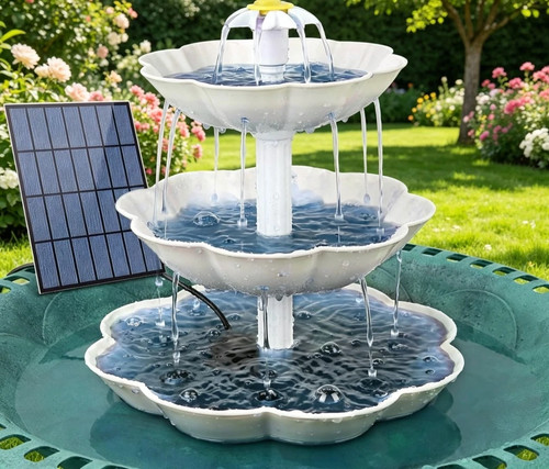 Solar bird bath fountain - bath,