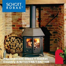 Charnwood Country 6 / 8 / 12 / 14B / 15B / 16B Stove Glass with Gasket Seal