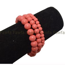 Natural 6/8/10mm Pink Coral Stone Round Gemstone Beads Stretchy Bracelet 7.5"
