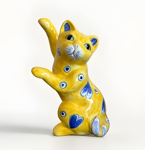 Vintage faience cat vase emile - vintage,