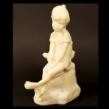 Avondale Melissa Little Girl Figurine Sitting Crushed Glass Signed #2887 '70s