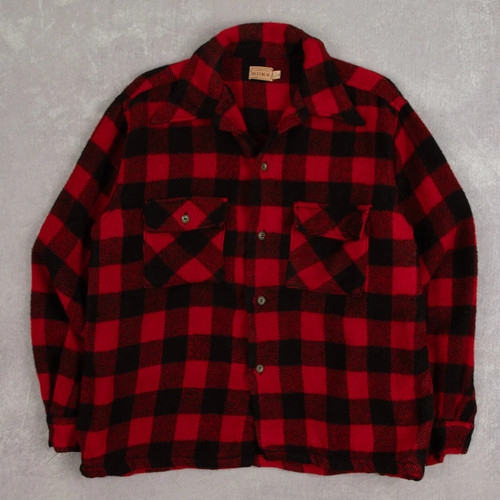Vintage 80s checked wool - 80s, shirt