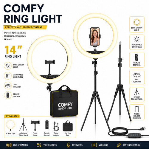 Selfieplus ring light with - 14",