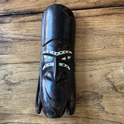 Vintage wooden carved mask - wooden,