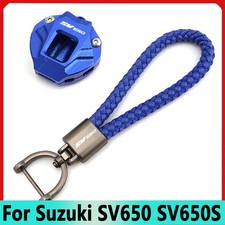 For Suzuki SV650 SV650S CNC Key Cover Braided Rope Keyring Metal Keychain New