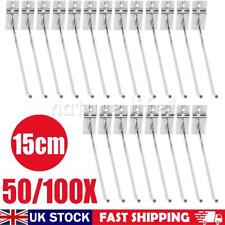 50/100X 15cm Slat Wall Slatwall Hook Hooks Arm Retail Shop Display Prong Hanger
