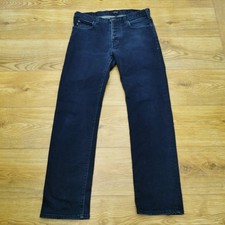 Armani Jeans J21 Mens W32 L30 Blue Regular Fit Straight Leg Denim Stretch Button