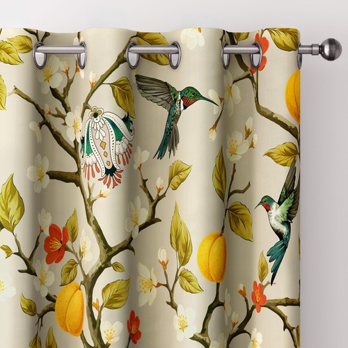 Khaki floral hummingbird 100 - floral, 100%