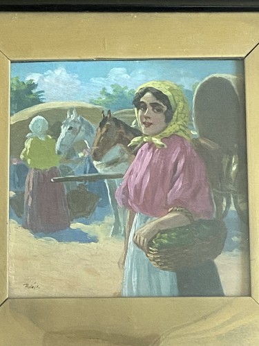 Market scene with horses - ,
