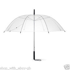 Transparent Dome Umbrella Large 38" - Clear See Through PVC Wedding Brolly Rain
