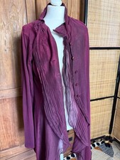 Designer Rundholz Silk and cotton plum/burgundy tunic/coat/duster size L