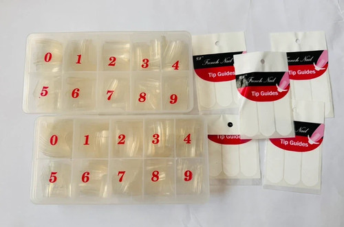 Clear nail tips - &, white