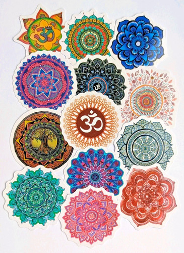 60x glossy mandala stickers - mandala,