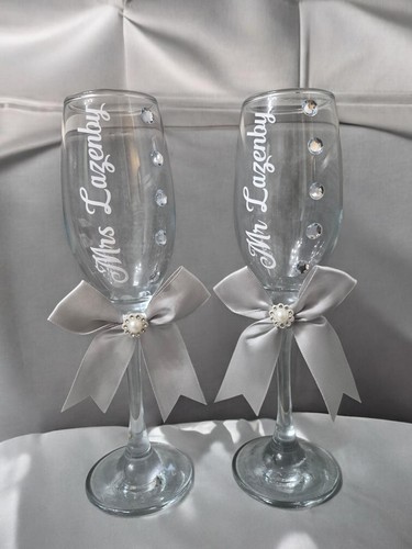 Personalised wedding glass - wedding,