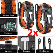 2x Survival Paracord Bracelet
