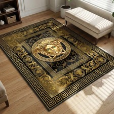 Gold Versace Style Medusa Rug