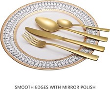 24/32pc Gold Cutlery Set for