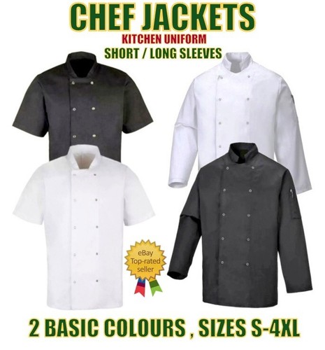 Chefs jacket unisex long short - chefs,