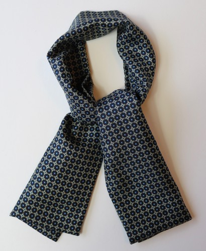 Silk cravat navy - cravat,, blue