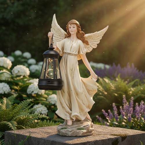 Resin solar angel statue - resin,
