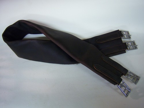 Fold leather girth for - leather, side