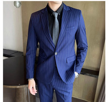 Mens Blue Pinstripe 2 Piece