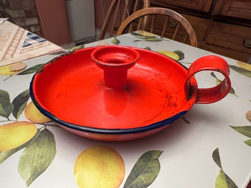 Vintage red enamel - enamel, chamber