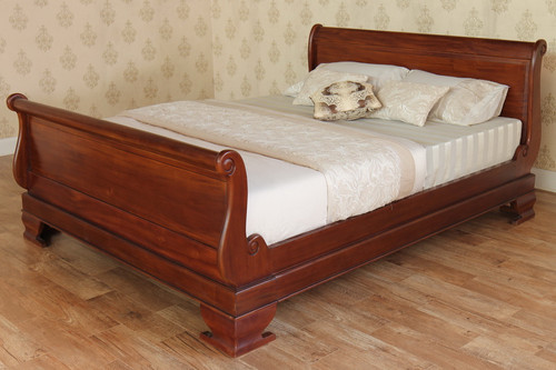 Mahogany sleigh bed frame - sleigh,