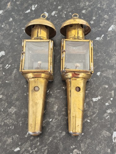 Pair vintage brass carriage - vintage,