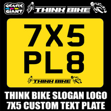 7X5 Plate Any Text Think Bike