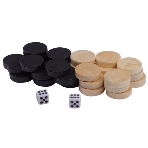Wooden chess backgammon set - chess, &