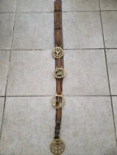 Vintage Collectable 4 Vintage Horse Brasses on a Leather Strap
